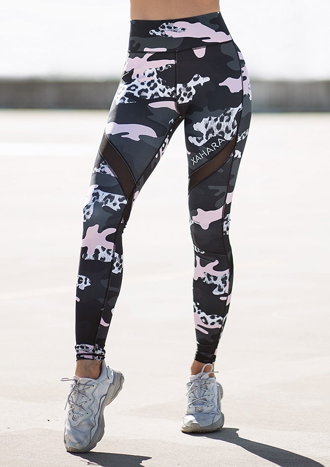 Bootylicious Dusty Pink Camouflage Mesh Leggings