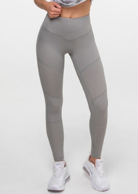 L’URV Nebula Gray Mesh Insert Legging - Fossil