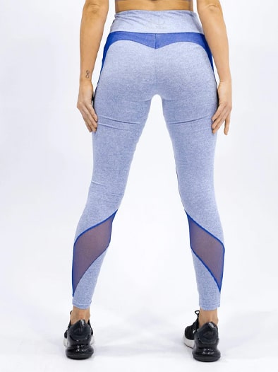 Neo Noir Agile Mesh Leggings - Blue with mesh cutouts