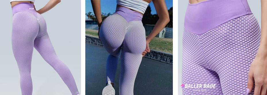 Purple Signature Range Baller Babe Mesh Scrunch Leggings