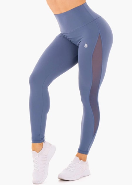 Ryderwear Hype High Waisted Blue Mesh Leggings