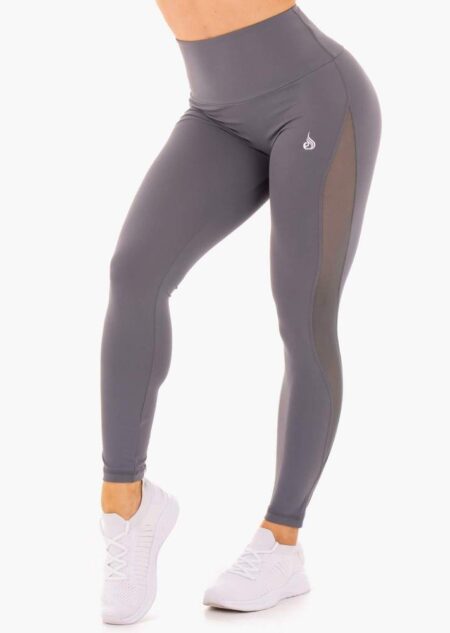 Ryderwear - Hype High Waisted Mesh Leggings - Charcoal - activewear mesh leggings