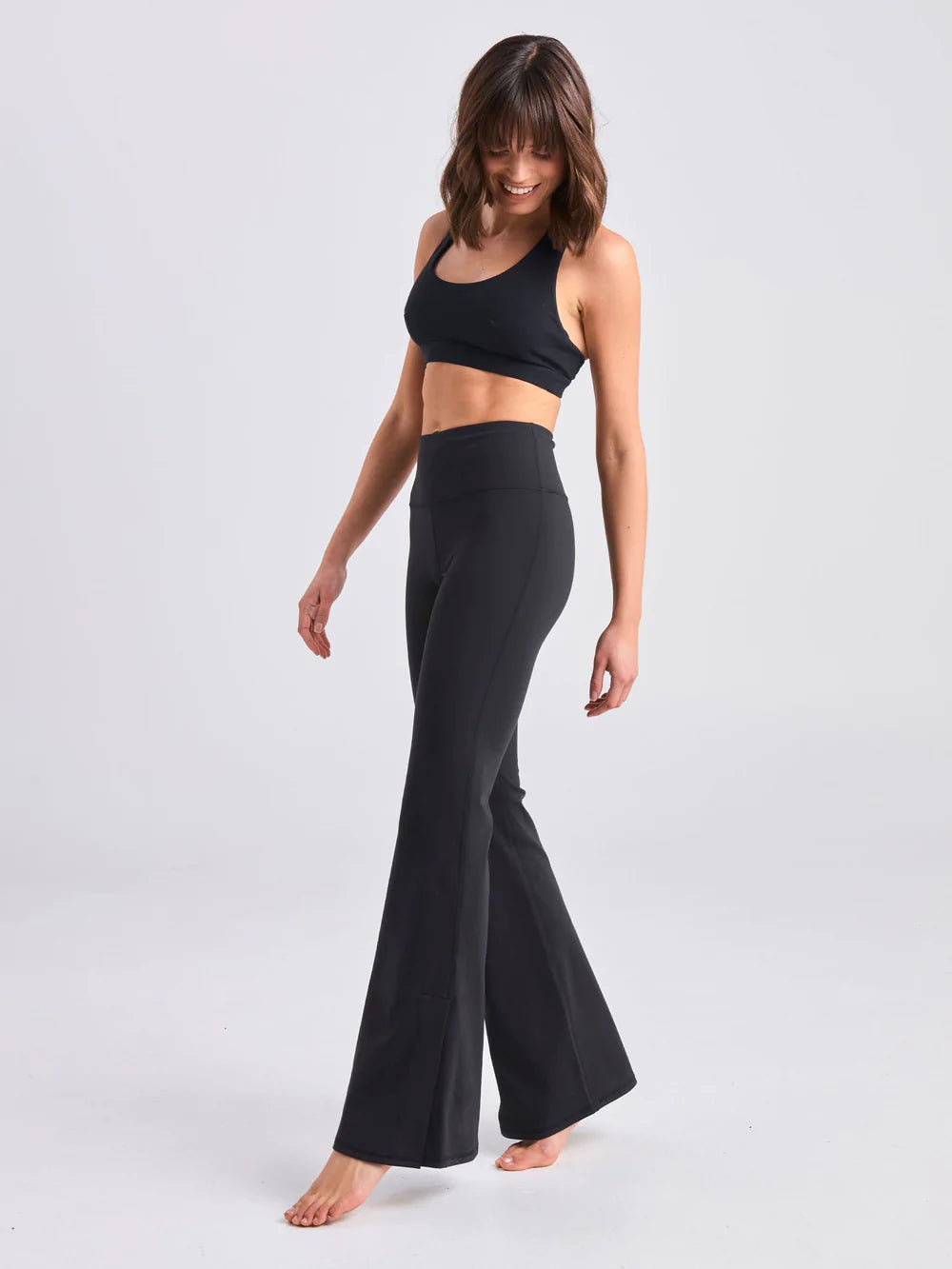 Airbrush Lite Flare Regular Length Legging - Black Wide leg yoga pants outfit