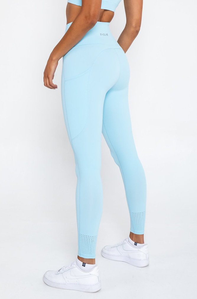 Evolve - Active Leggings - Pastel Blue - Side Evolve - Active Leggings - Pastel Blue - Side