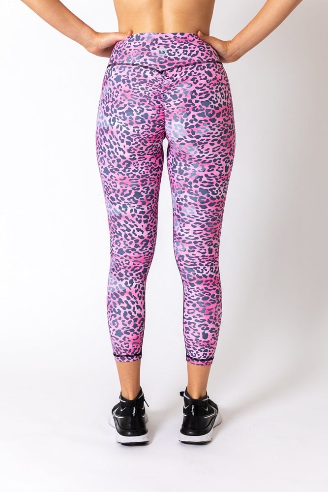 Deezi Active - Scrunch Bum Leopard Leggings - Pink Deezi Active - Scrunch Bum Leopard Leggings - Pink