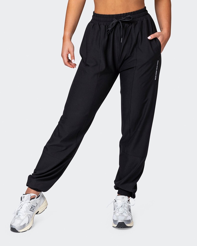 Joggers Black Cool Track Pants - Trendy Joggers - Womens Dynamic Lightweight Joggers