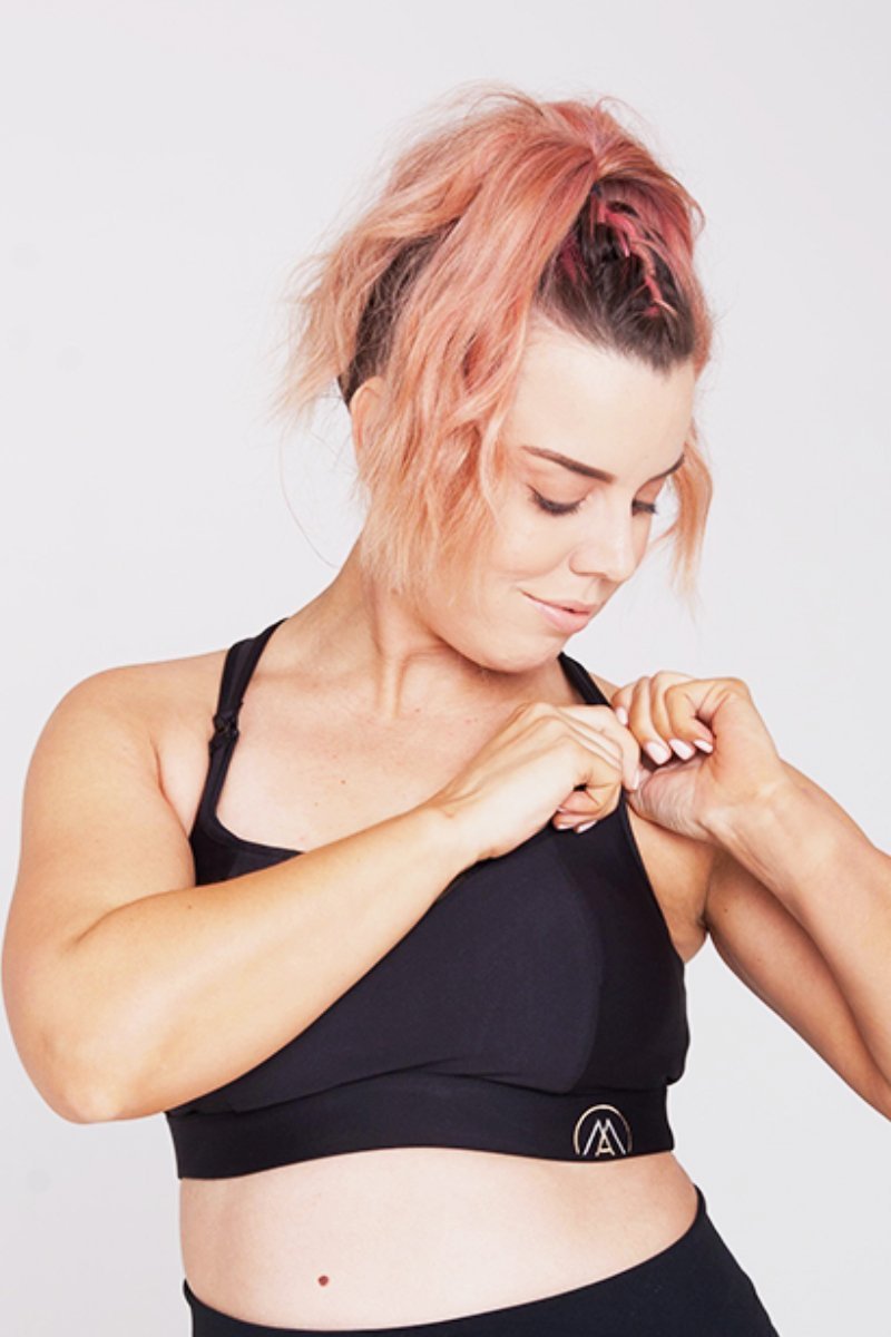 Nursing sports bra running